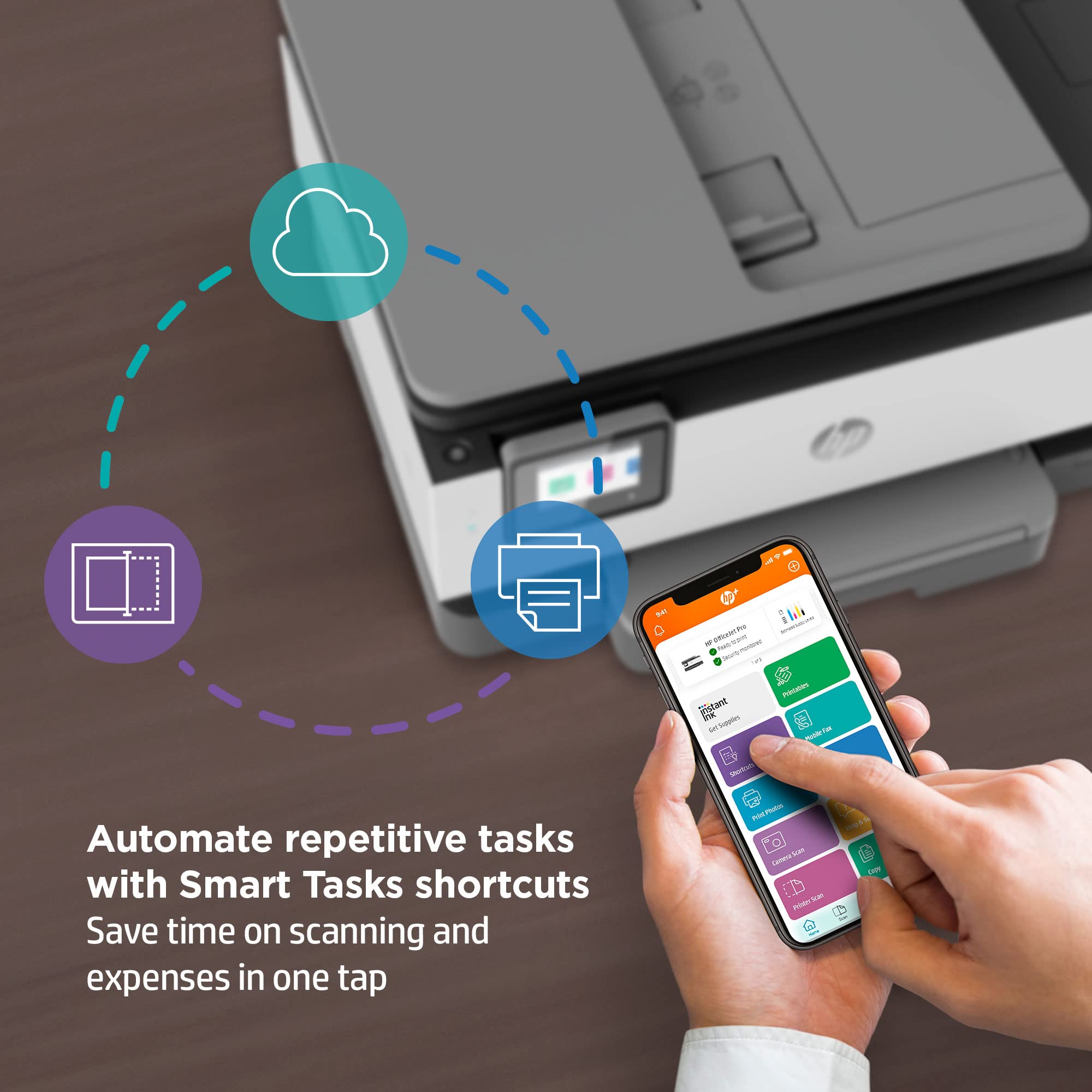 HP OfficeJet Pro 8034e All-in-One Wireless Printer with Scanner, Copier & Fax | High-Speed Printing | White | Ideal for Home Office & Small Business Use