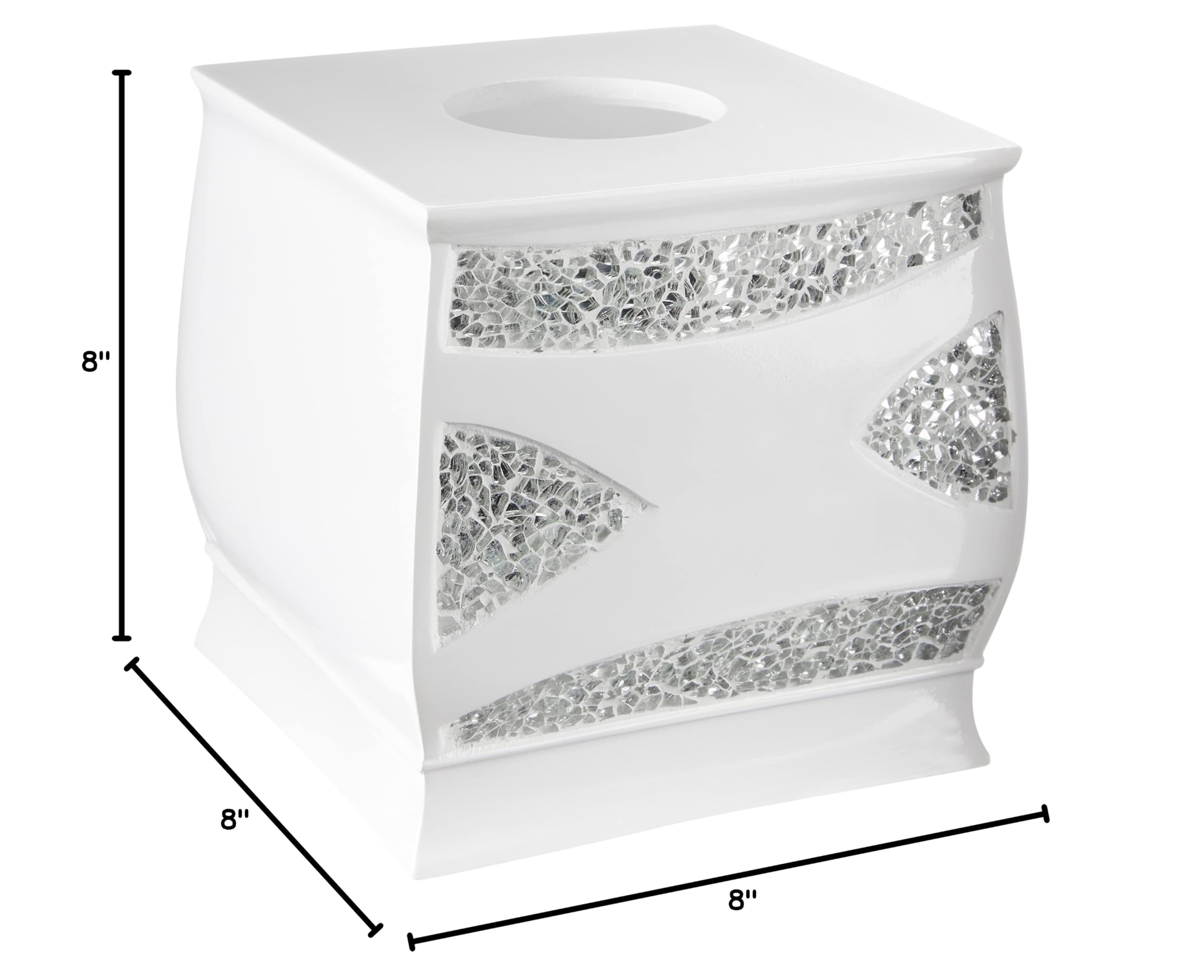 Premium White Bath Tissue Box Holder - Elegant and Durable Bathroom Organizer for Home & Office Decor | Perfect for Bathrooms, Guest Rooms, and Vanities