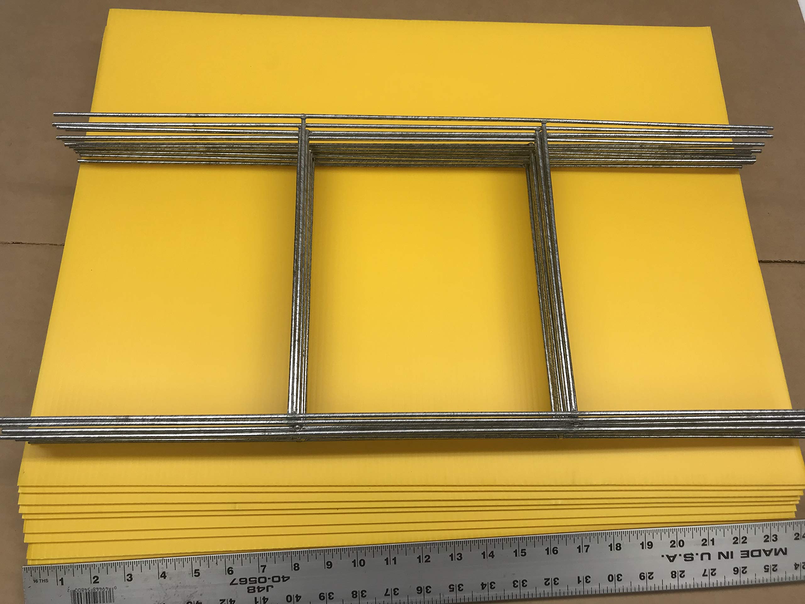 30 Pack 18x24 Inch Yellow Corrugated Plastic Yard Signs with 24x10 Inch Metal Stakes - Perfect for Garage Sales, Advertising Rentals, Open Houses, Estate Sales, Now Hiring, and Political Campaigns - Ideal for Outdoor Events and Business Promotions