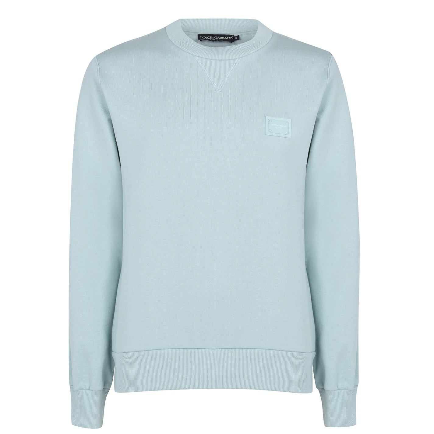 Dolce & Gabbana Blue Logo Plaque Sweatshirt for Men | Casual Luxury Cotton Pullover | Perfect for Streetwear & Date Night Outfits