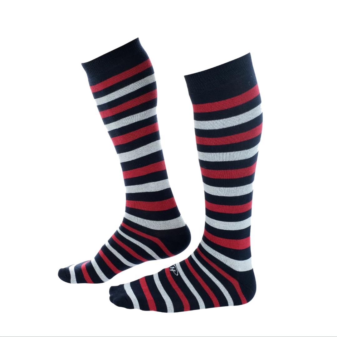 Premium Men's Over the Calf Dress Socks (3-Pack) | Soft Cotton Long Socks with Stay-Up Technology for 12+ Hours | Ideal for Business, Formal Events & Office Wear