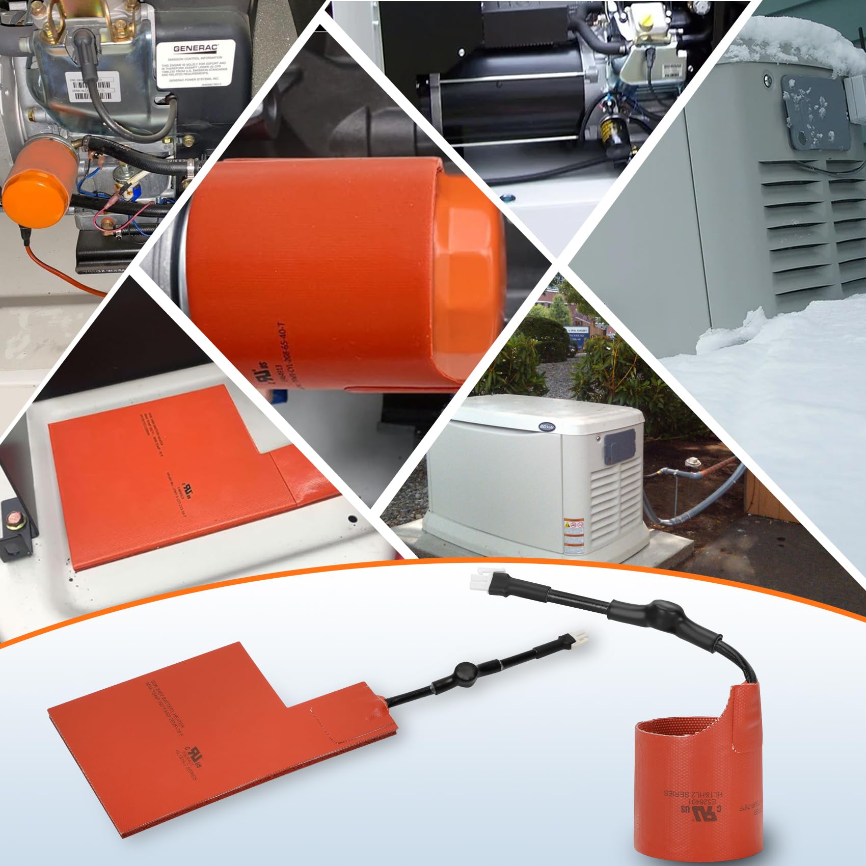 7101 Battery Heater Pad & 7102 Oil Heater Kit - Compatible with 9KW-22KW Air Cooled Standby Generators | Cold Weather Protection for Outdoor Generators | Improves Generator Efficiency in Winter & Extreme Cold Conditions
