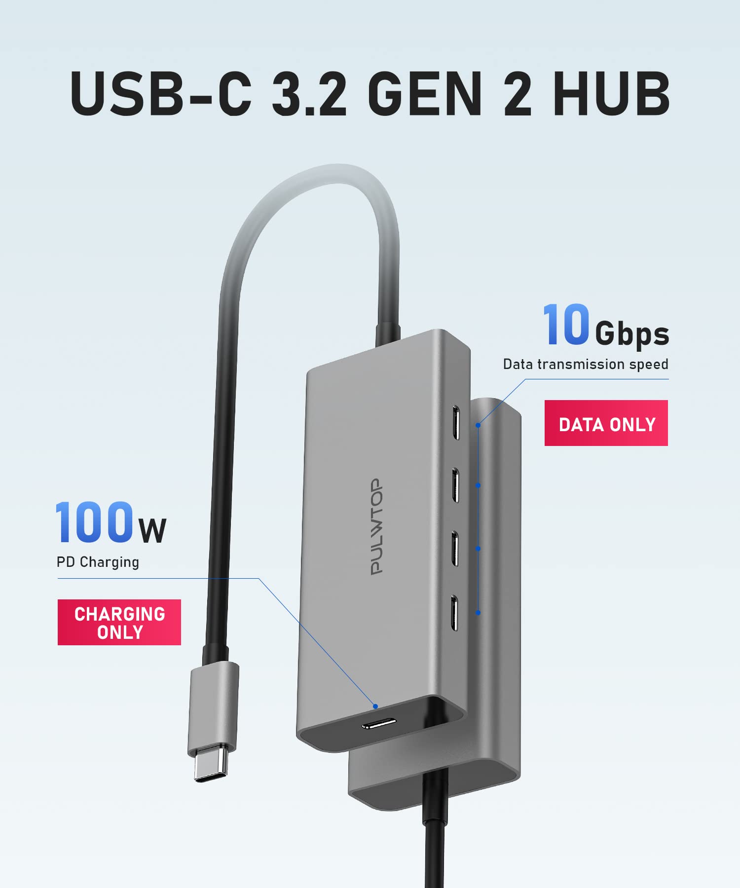 5-Port USB C Hub 10Gbps with 100W Power Delivery - Multi-Port Adapter for MacBook Pro/Air, Laptop - Expand Connectivity for Work, Travel & Home Office