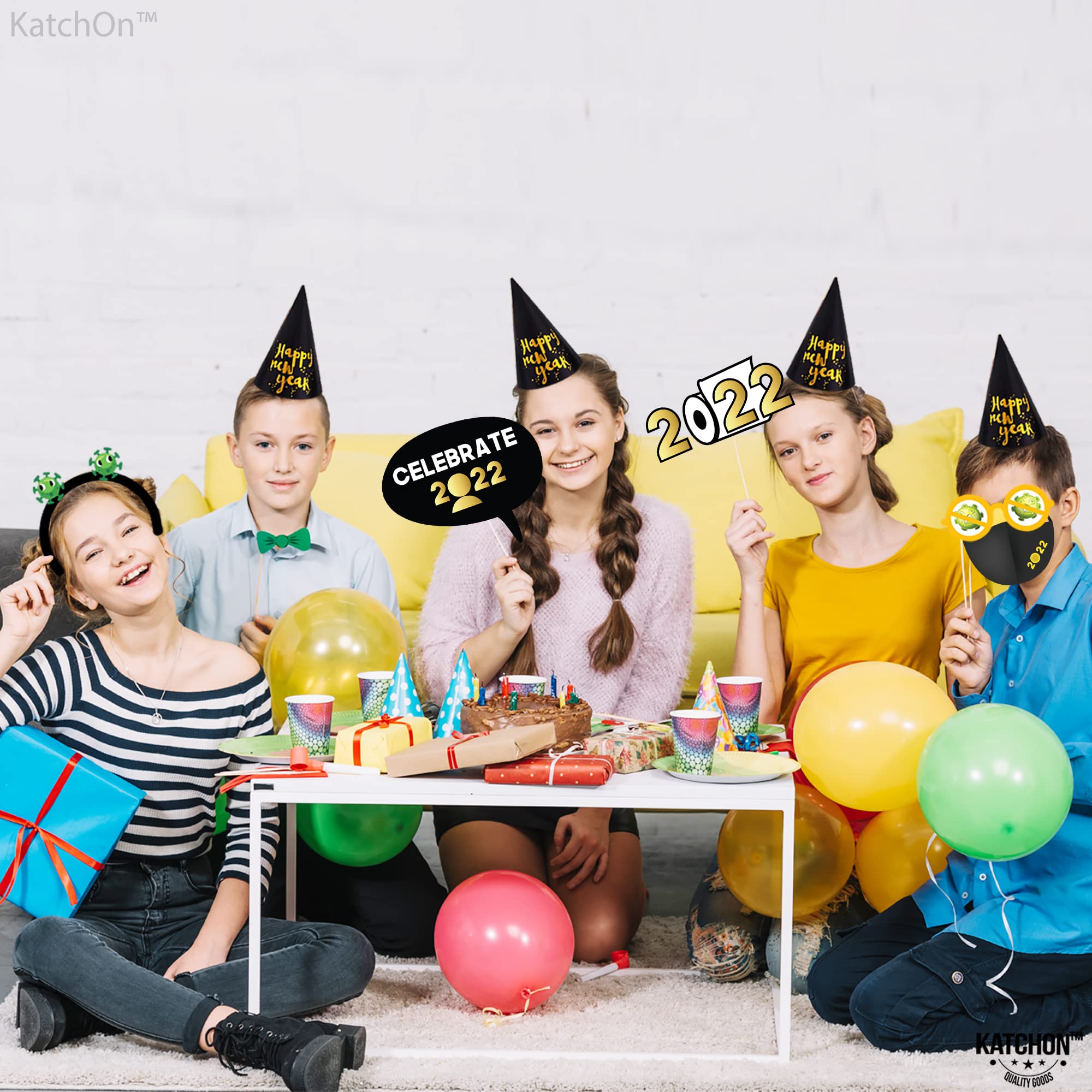 2023 New Year's Eve Photo Booth Props Kit - DIY Party Decorations for NYE Celebrations, Christmas, and Holiday Gatherings - Fun Backdrop Accessories for Family Photos & Social Media