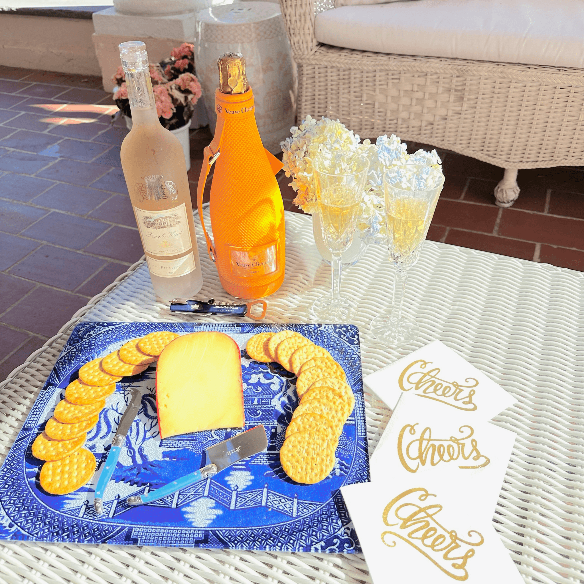 Blue Willow Glass Cutting Board - Durable & Stylish Kitchen Essential (2 Sizes) - Perfect for Food Prep, Serving & Home Decor