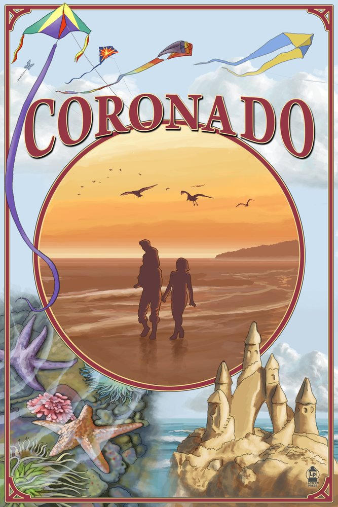 Coronado California Beach Metal Art Print - 24x36 Gallery Quality Aluminum Wall Decor for Coastal Home & Office