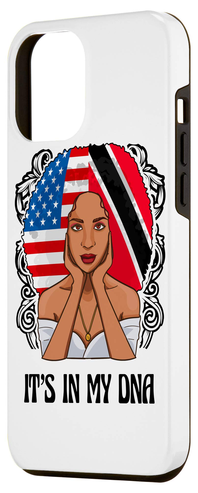 iPhone 12 Pro Max Case - DNA Trini American Flag Design - Trinidad & Tobago USA Themed Protective Cover | Perfect for Travel, Cultural Pride & Everyday Use
