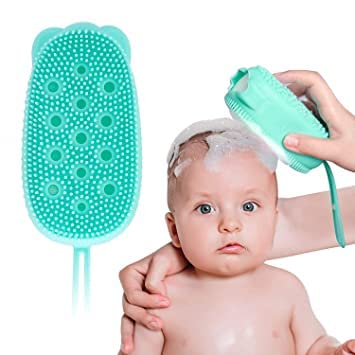 SIDDHI VINAYAK Silicone Bubble Bath Brush - Ultra Soft Exfoliating Body Scrubber for Shower, Spa & Massage - Unisex Skin Care Brush for Healthy Glowing Skin (Multicolor, Pack of 1) - Perfect for Relaxing Bath Time & Dry Brushing Therapy