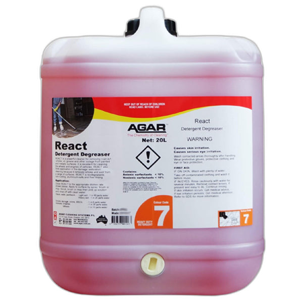 Agar React Degreaser - Heavy-Duty Cleaner for Smoke, Fire Restoration & Road Dirt Removal | Professional Cleaning Solution for Home, Garage & Industrial Use