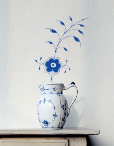 Royal Copenhagen Blue Fluted Plain Coffee Cup and Saucer Set - 6.1 oz (170ml) Fine Porcelain Tea Cup - Elegant Wedding Gift, Bridal Shower Present, Anniversary Gift for Couples - Perfect for Afternoon Tea, Coffee Break, and Special Occasions