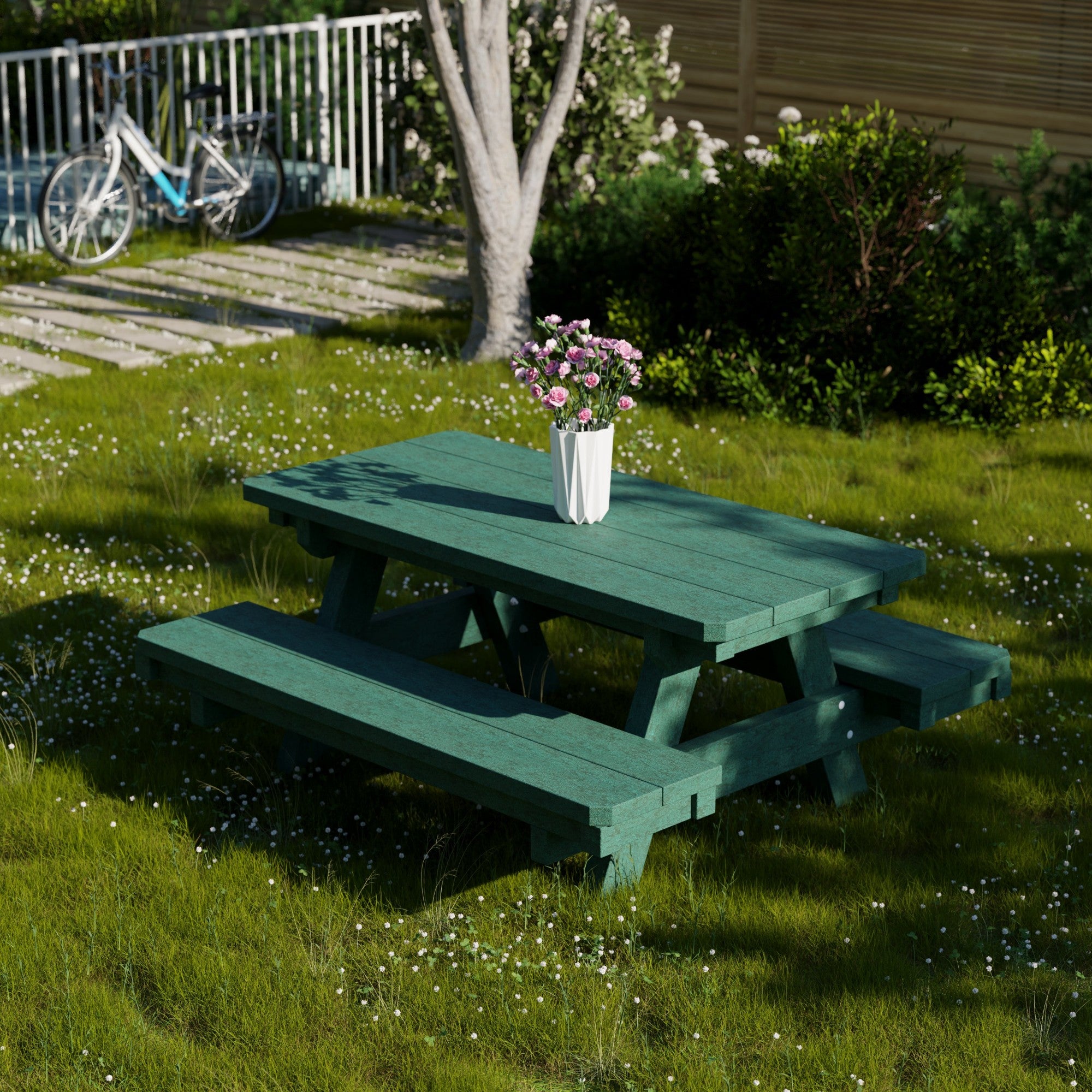 Heritage Kids Picnic Table - Durable Outdoor Wooden Table for Children's Playtime, Backyard, and Garden Activities