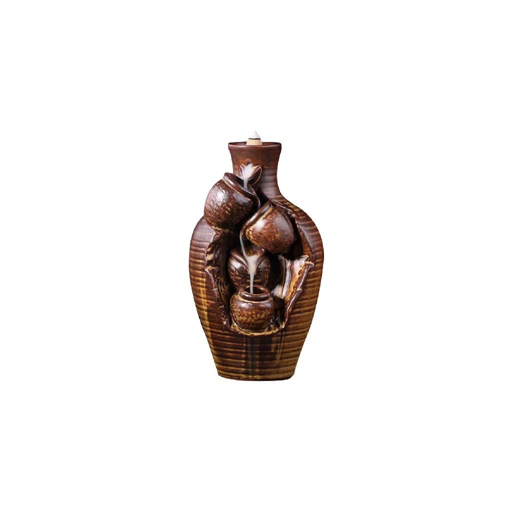 Premium Ceramic Backflow Incense Burner - Waterfall Smoke Cone Holder, Aromatherapy Home Decor for Meditation, Yoga & Relaxation | Porcelain Zen Decor for Living Room, Bedroom & Office