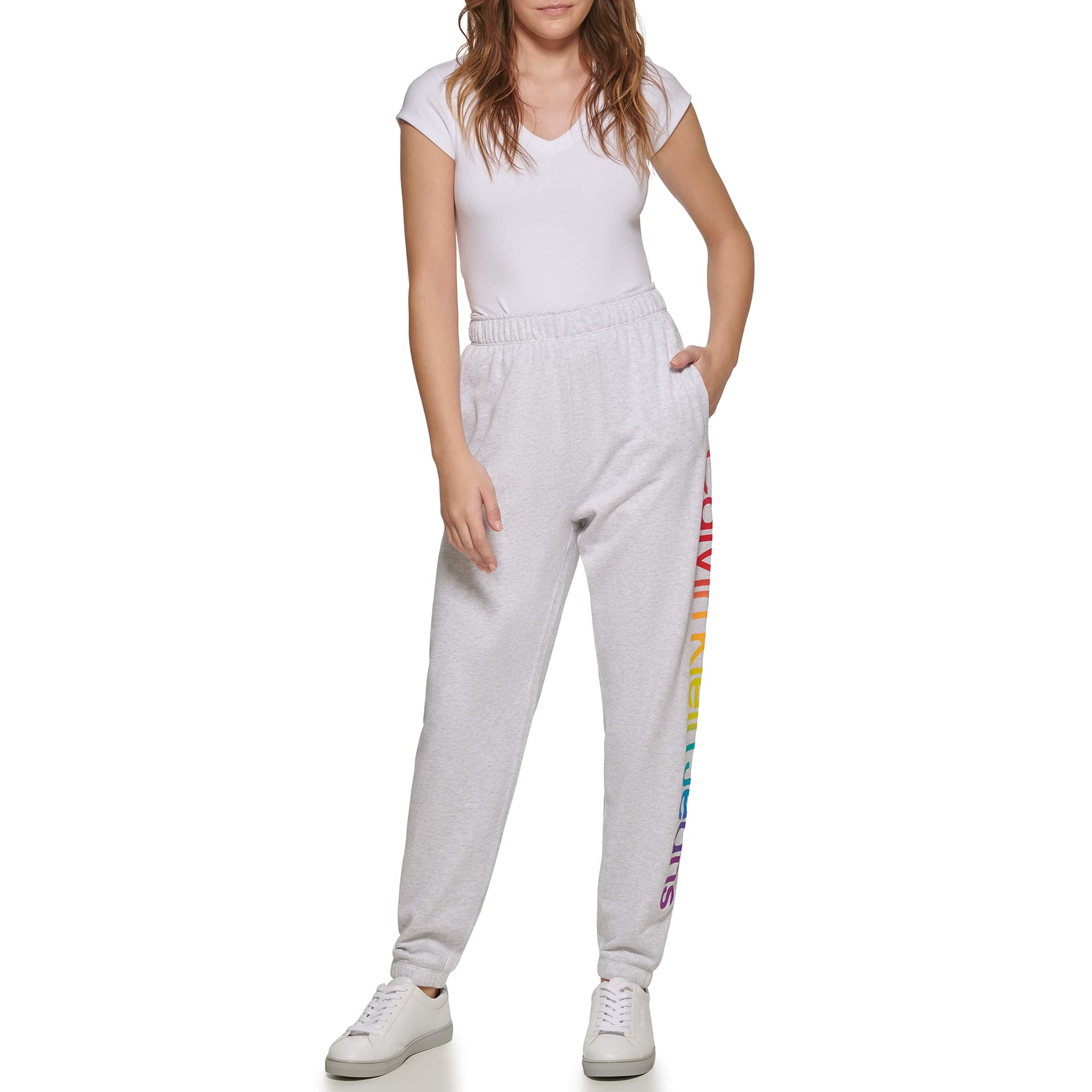 Calvin Klein Jeans Women's Pride Oversize Jogger Pants - Comfortable High Waisted Casual Sweatpants for Lounge, Workout & Everyday Wear