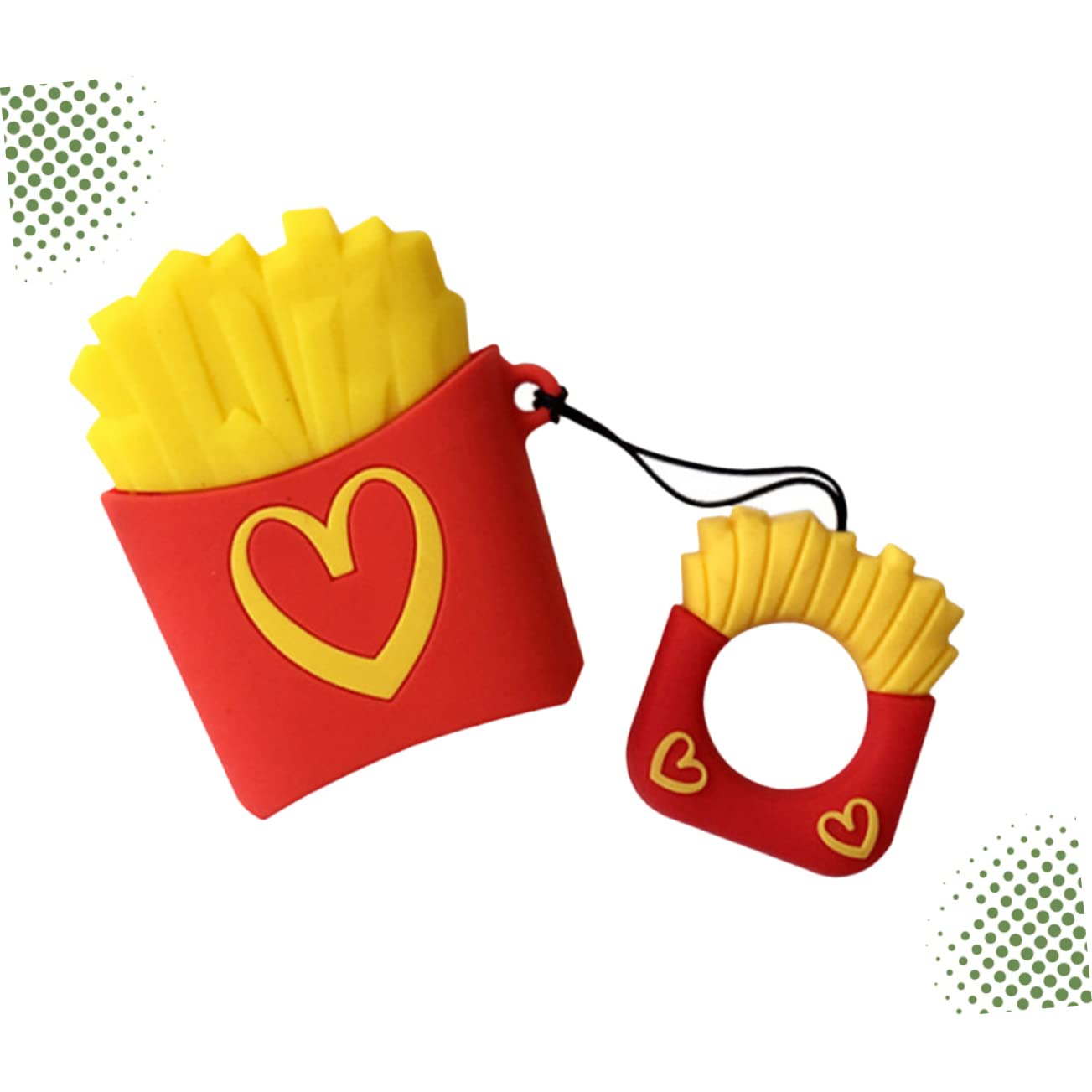 Artibetter 3-Piece French Fries Keychain Earphone Case - Cute Earbuds Protective Holder for AirPods, Headphones & Wireless Earbuds | Perfect for Travel, Gym & Daily Use