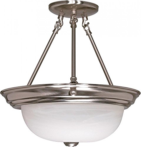Brushed Nickel / Alabaster Glass