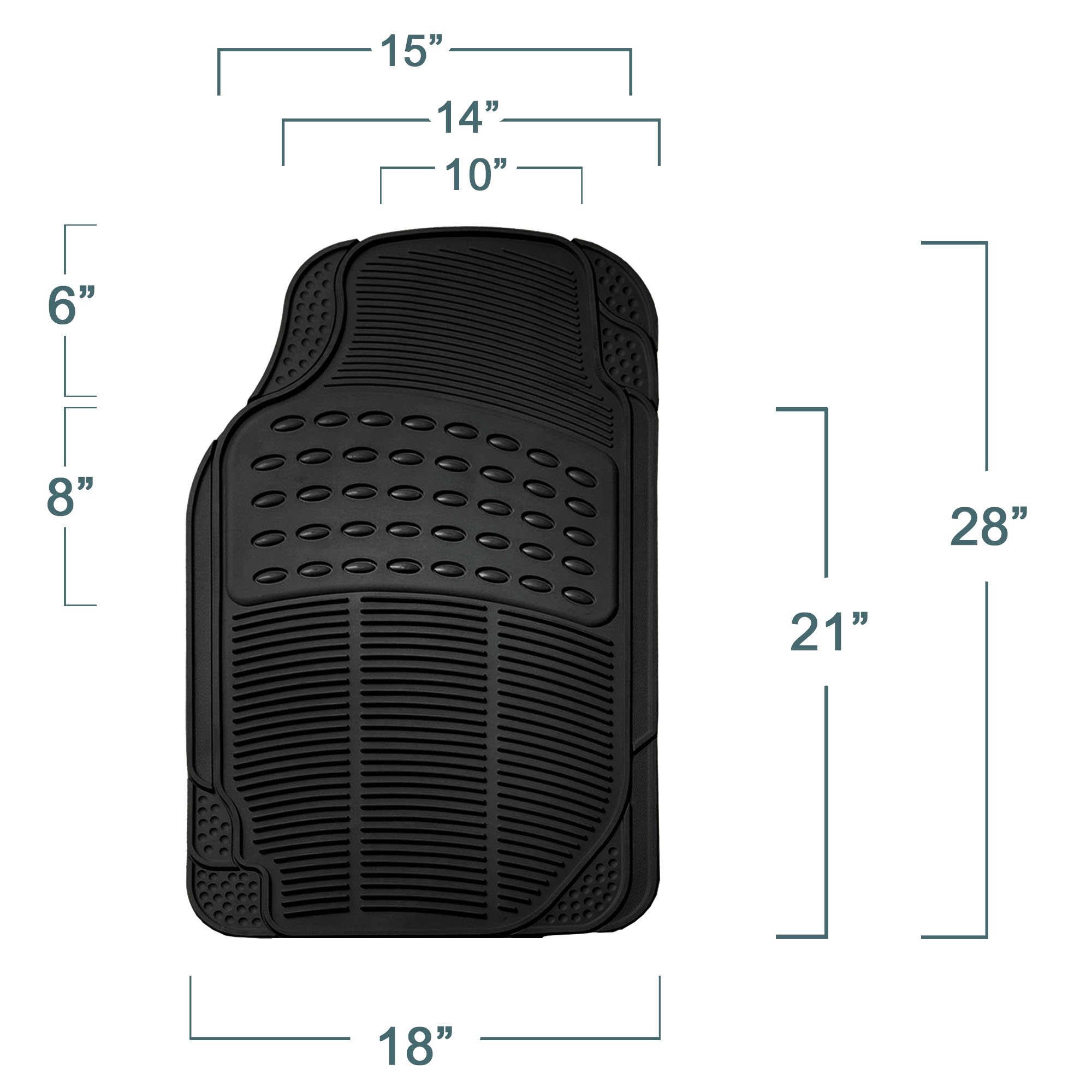 TLH Edgy Piping Style Red 3-Row 8-Seater Car Seat Covers - Airbag Compatible Split Bench Automotive Interior Accessories with Durable Trimmable Vinyl Floor Mats | Perfect for SUVs, Minivans & Family Vehicles