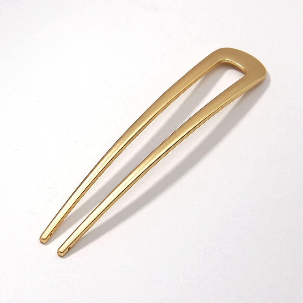 INHEAVEN 2-Pack Vintage U-Shaped Hair Sticks | Metal Bun Pins for Women & Girls | Wedding, Bridal & Everyday Hairstyle Accessories | Secure Updos, Chignons & Buns