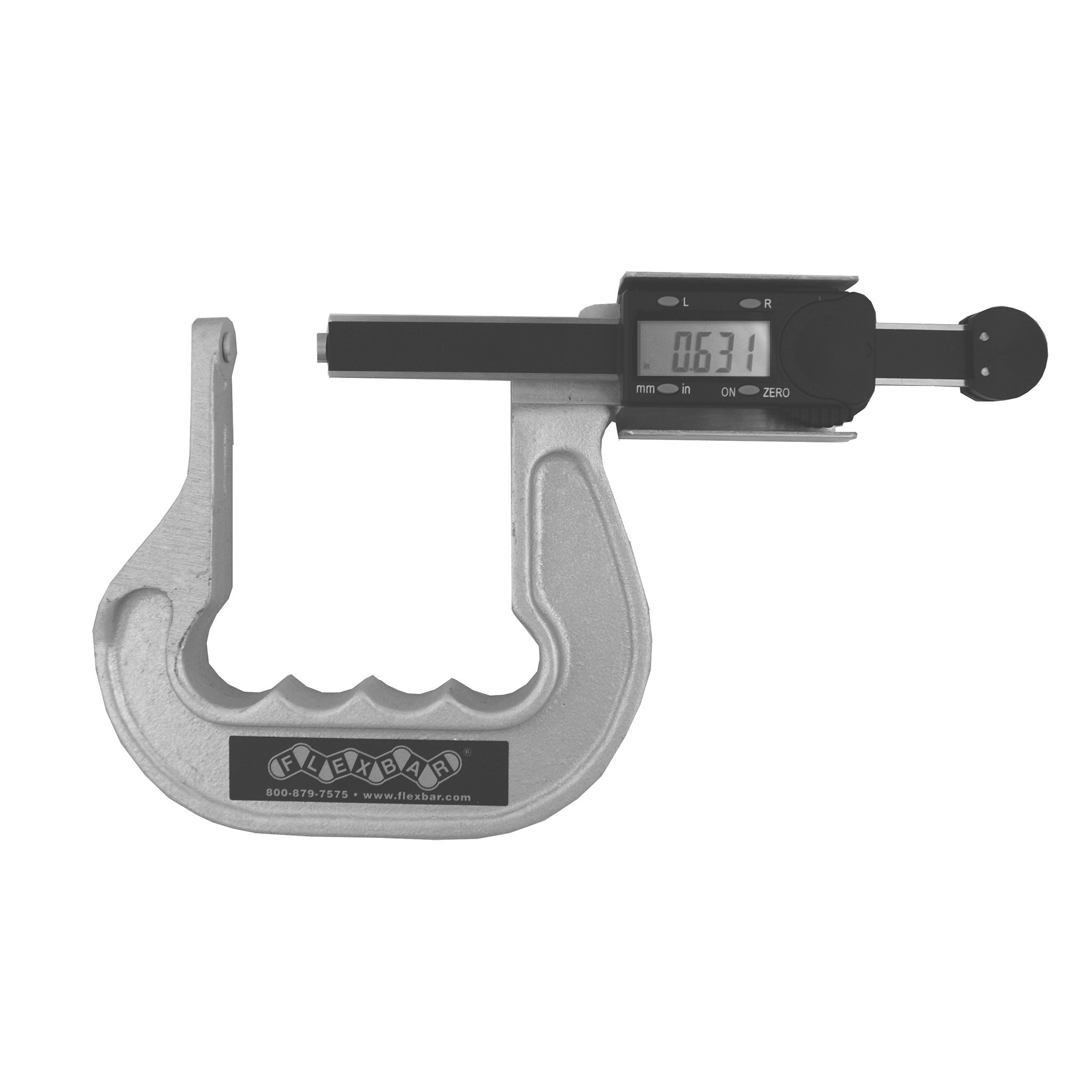 Precision Digital Deep Throat Micrometer with Dual Flat Anvils - Accurate Thickness Measurement for Metalworking, Machining & Automotive Applications