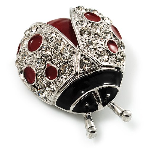 Vintage Red Enamel Ladybug Brooch with Silver Tone - Perfect for Women's Fashion Accessories, Gift Giving & Special Occasions