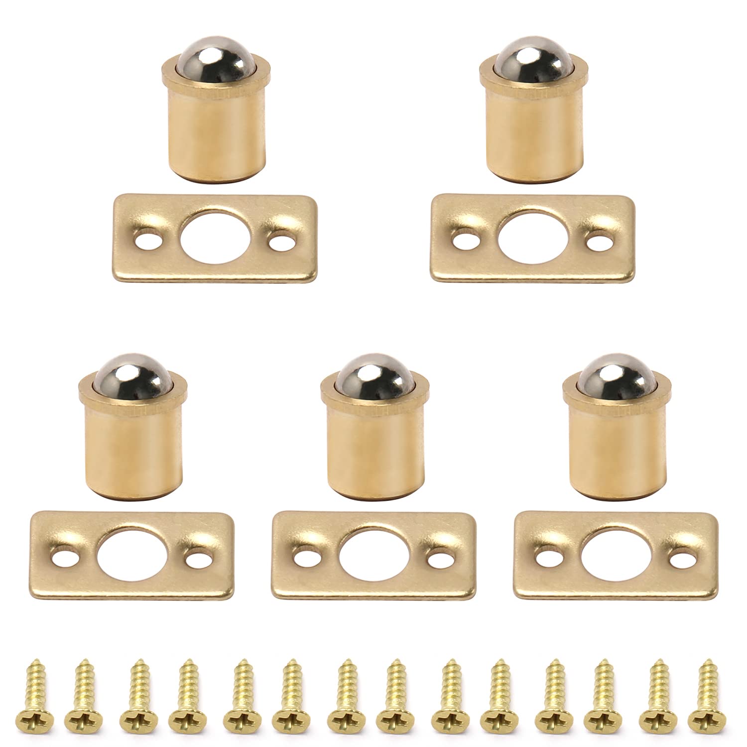 **MroMax 20Pcs Brass Ball Catch for Closet Doors - 0.37