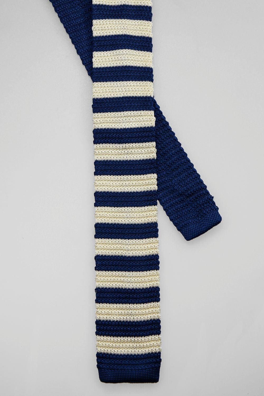 Cavani Men's Stripe Knitted Tie & Pocket Square Set - Formal Office Wear & Wedding Accessories for Stylish Gentlemen