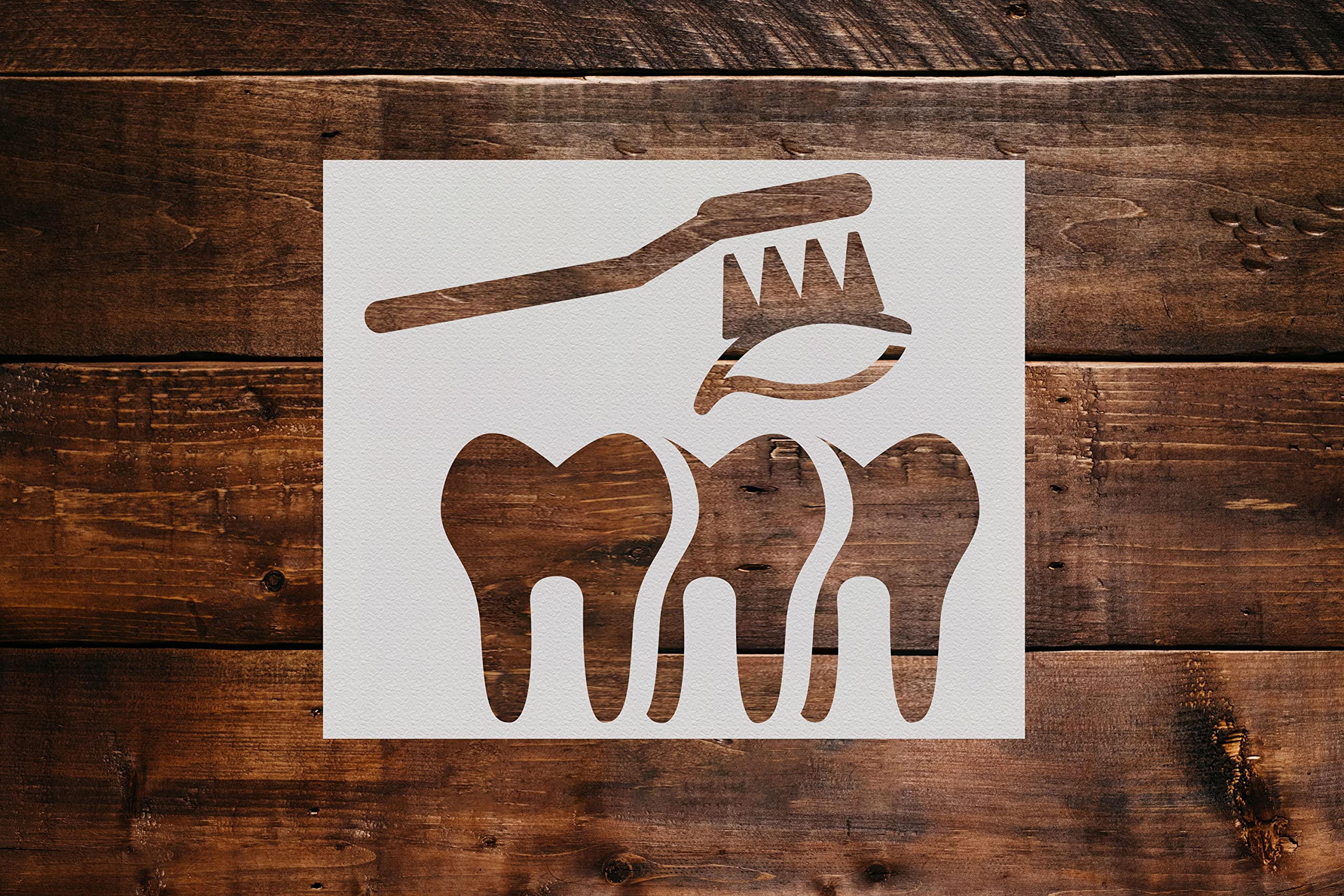 Reusable DIY Teeth Brushing Stencil for Crafts & Wall Painting - 12
