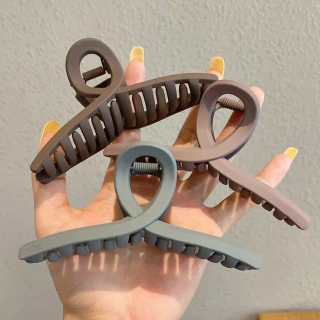 GT Gloptook Matte Hair Clips for Women & Girls - Non-Slip Large Claw Clips for All Hair Types (3-Pack) | Perfect for School, Work, Gym & Everyday Styling