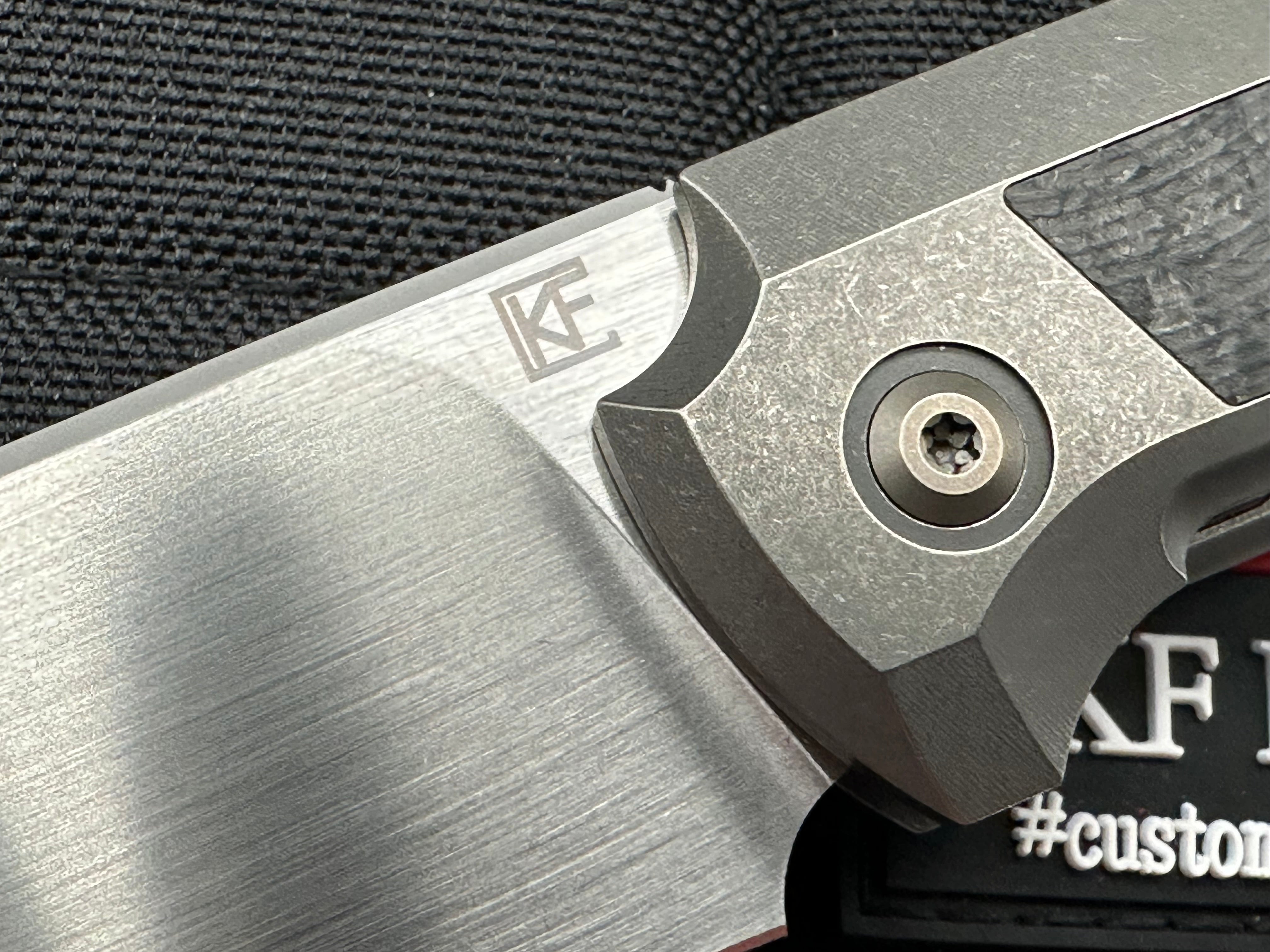 CKF Fif20Ti CF #139 - Premium M390 Satin Blade & Milled Titanium Handles - EDC Folding Knife for Outdoor, Camping & Everyday Carry
