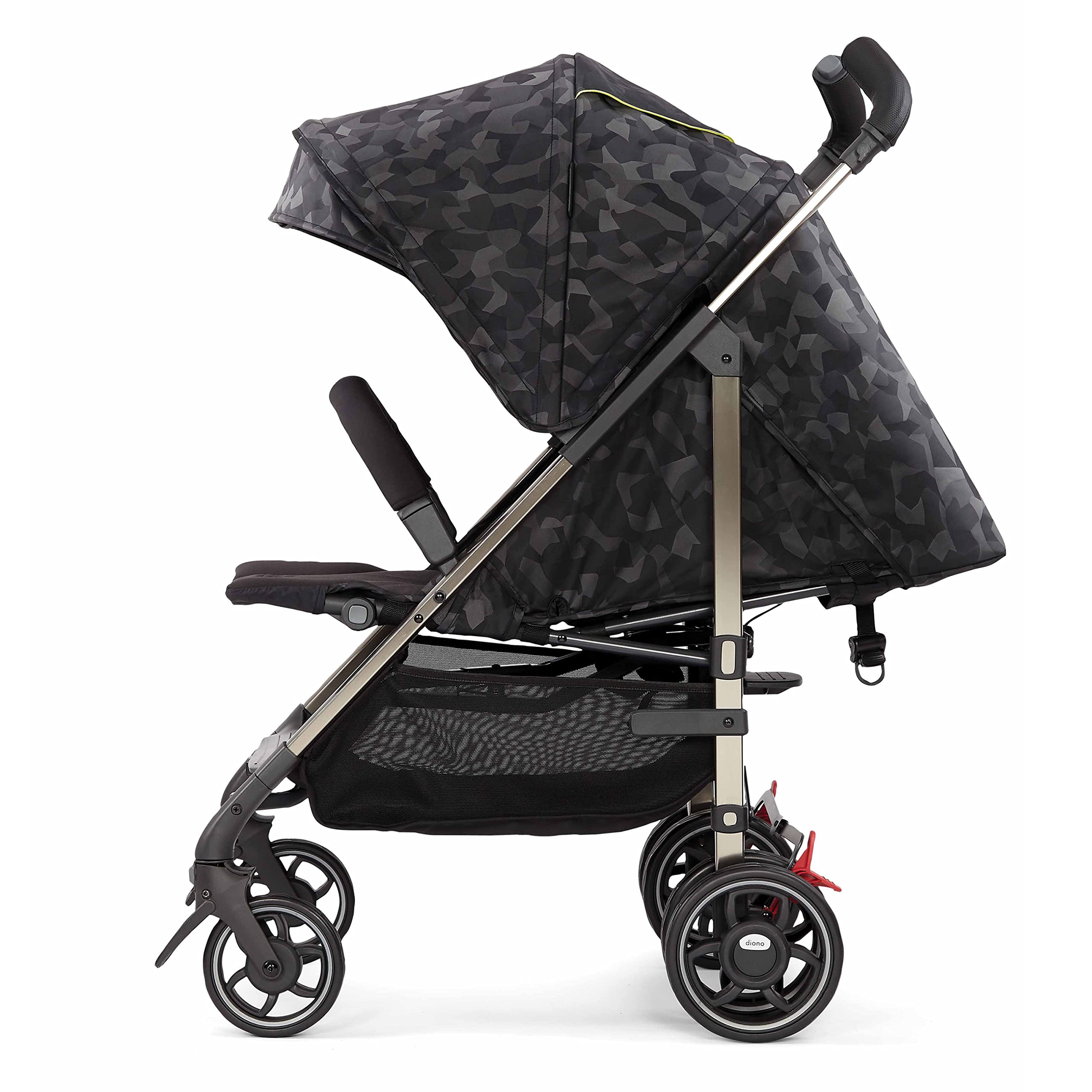 Diono Flexa Luxe Lightweight Umbrella Stroller for Babies & Toddlers - Compact Fold, Car Seat Compatible, XL Storage Basket, Black Camo - Perfect for Travel, Shopping & Everyday Use