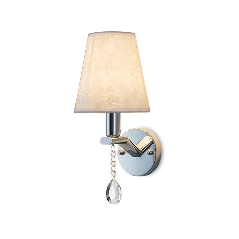 Vintage E14 Edison Wall Sconce - Iron Metal Retro Light Fixture with Cloth Shade for Bedroom, Living Room & Villa Decor | European Style Loft Lighting, Bedside Lamp, Vanity Mirror Illumination & Home Room Accent