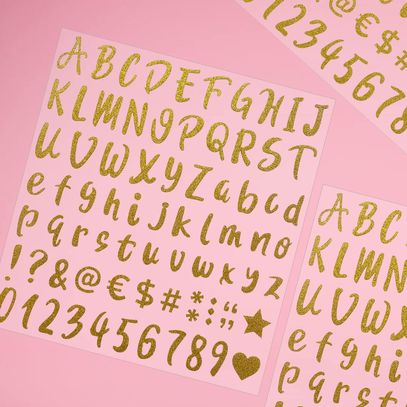 960-Piece 12-Sheet Gold Glitter Letter Stickers - Self-Adhesive Alphabet & Number Decals for Graduation Caps, Mailboxes, Signs, Windows, Cars, Doors - Perfect for Home, Office & Address Number Decor (1 Inch)