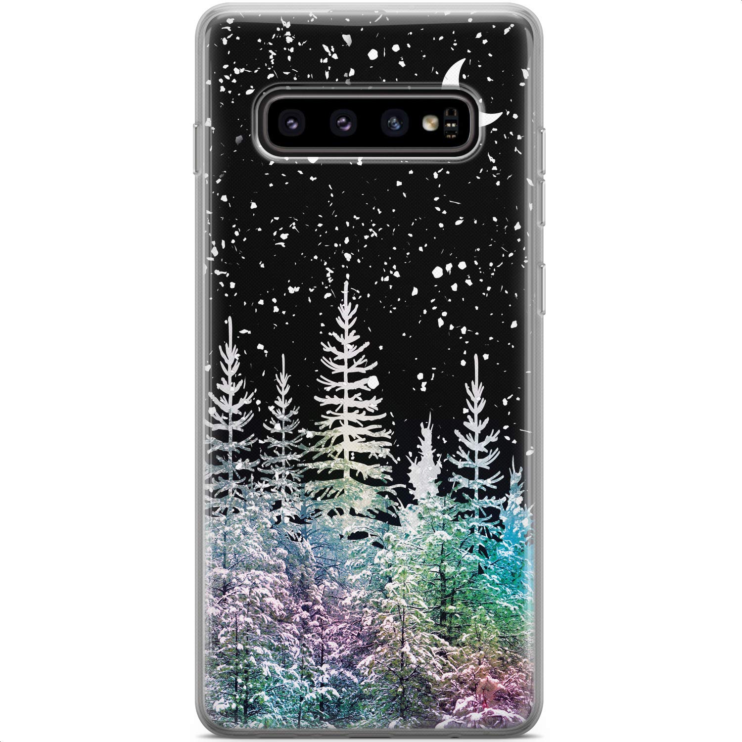 Samsung Galaxy S24 S23 Ultra S22 5G Plus S21 FE S20 S10 Phone Case - Slim Protective TPU Cover with Christmas Night Snowy Trees Winter Forest Design | Lightweight Durable Nature Aesthetic for Everyday Use & Holiday Gifts