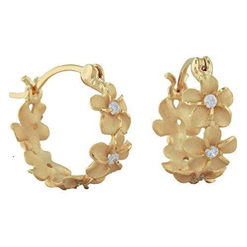Hawaiian Sterling Silver Hoop Earrings - Deluxe Plumeria Flower Jewelry with Elegant Black Gift Box | Lightweight Comfortable Design for Women | Perfect for Beach Vacations, Weddings & Everyday Wear
