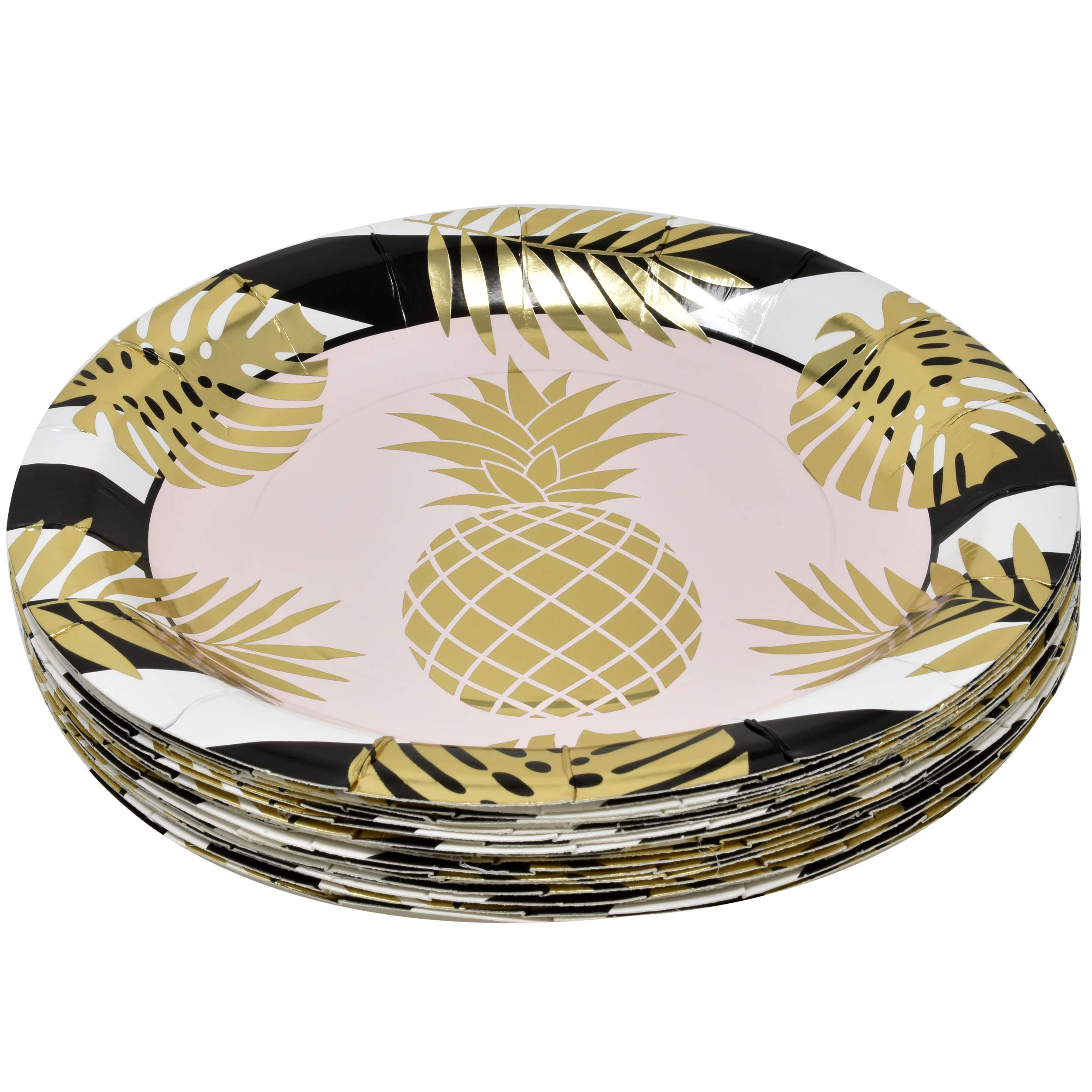 24-Piece Gold Foil Pineapple Party Dinnerware Set - 9