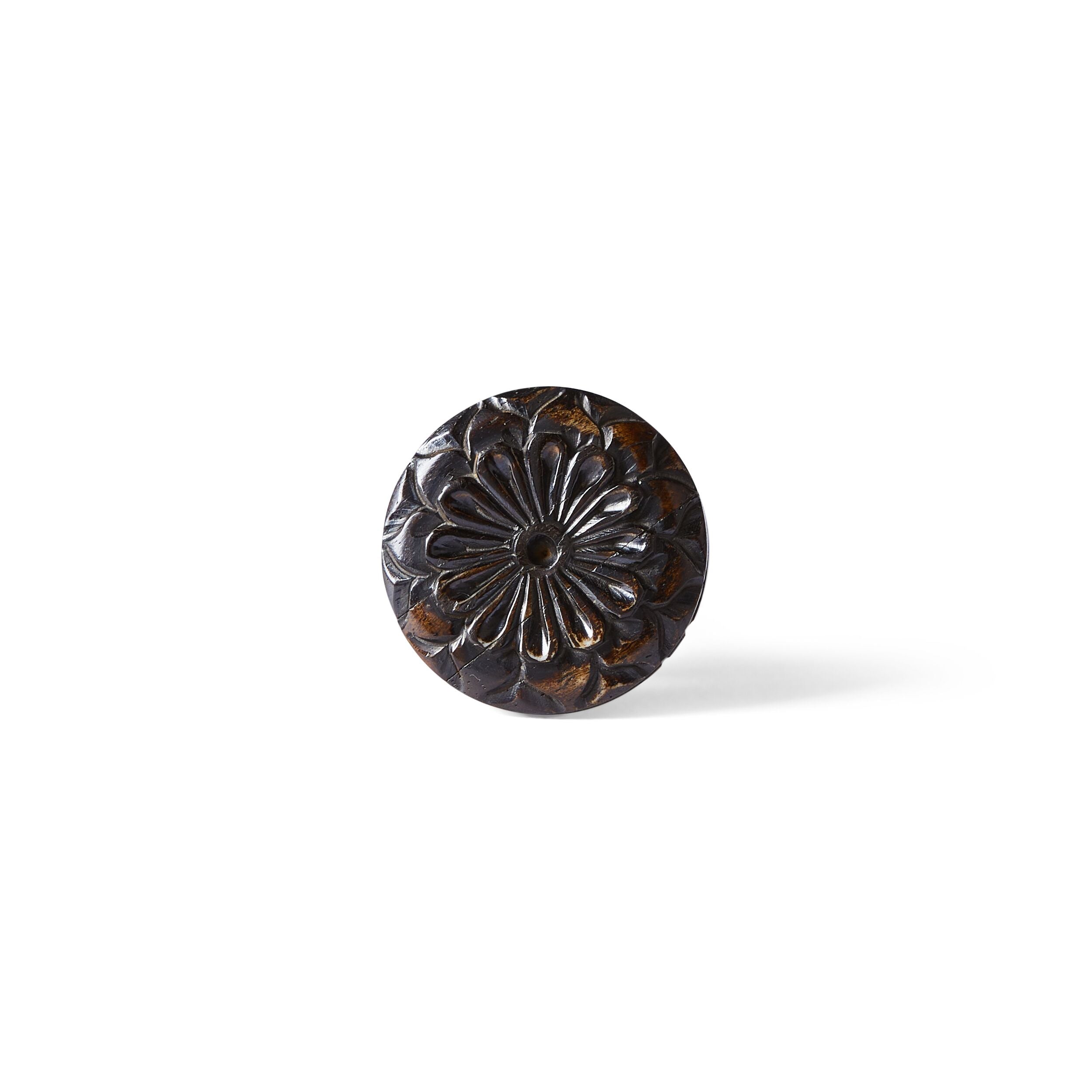 Vintage Atwood Carved Floral Cabinet Knob 4.5cm - Elegant Hardware for Dressers, Cabinets & Furniture DIY Projects