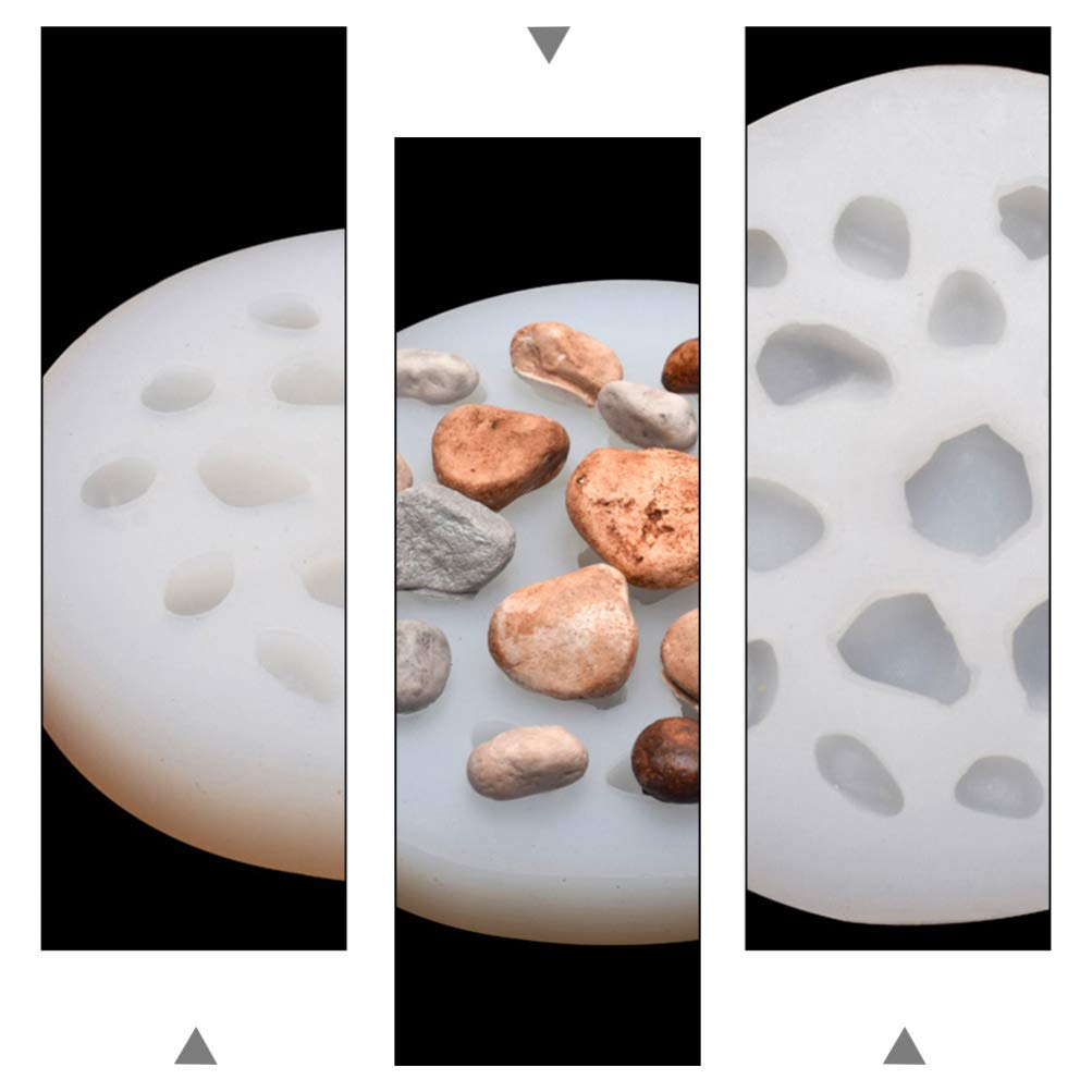 1Pc DIY Stone Silicone Mold for Pebble Making - Irregular Hand Stone Crafting, Resin Art Decor - Perfect for Home Decoration, Garden Stones, and Resin Dice Making Projects