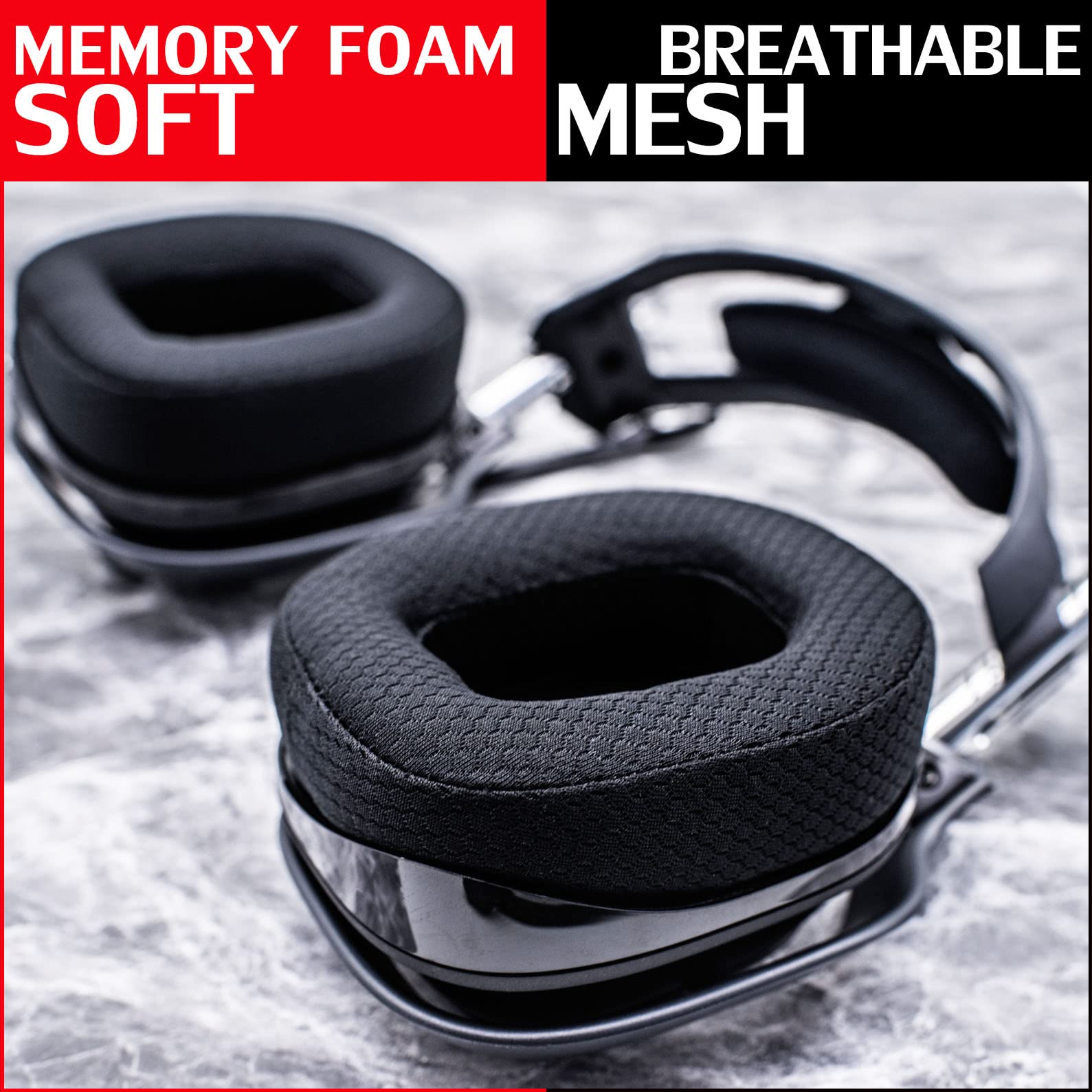 Premium Replacement Ear Cushion Pads for Astro A40 TR Gaming Headset - Breathable Mesh Memory Foam Earpads with Comfortable Headband - Perfect for Long Gaming Sessions & Professional Esports Use