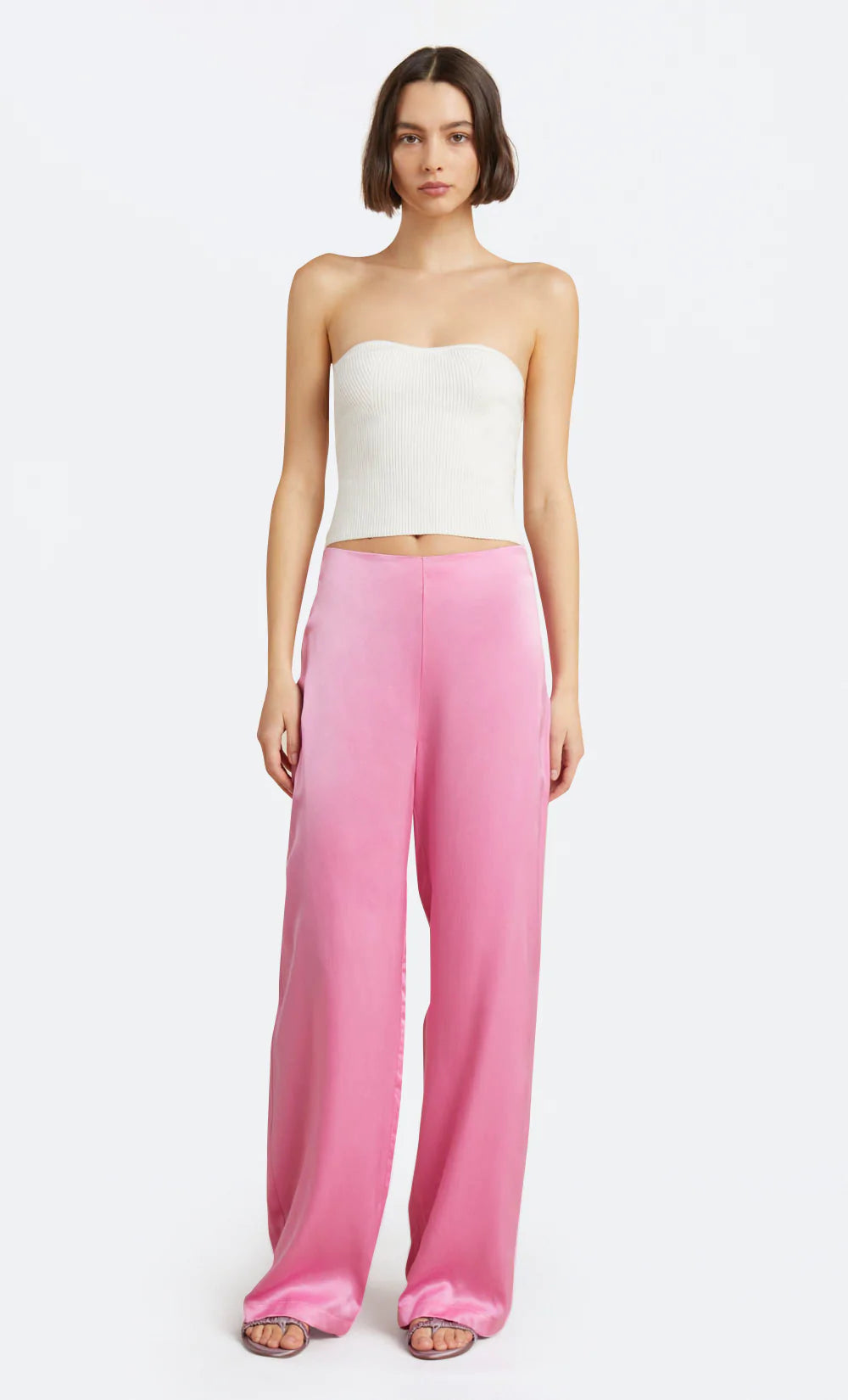 Amber Pant Candy Pink - Women's High Waisted Stretch Pants for Work, Office & Casual Wear