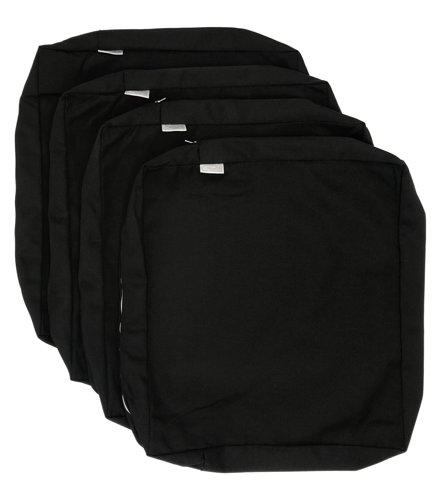 Waterproof & UV-Resistant Patio Chair Cushion Covers - Set of 4 (24x24x4 Inches, Black) for Indoor & Outdoor Use - Perfect for Poolside Lounging, Garden Furniture, and Deck Chairs