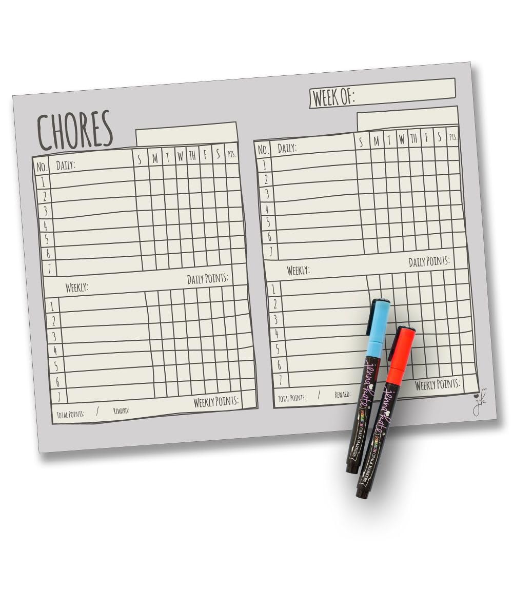 Jennakate Magnetic Chore Chart for Kids - 18