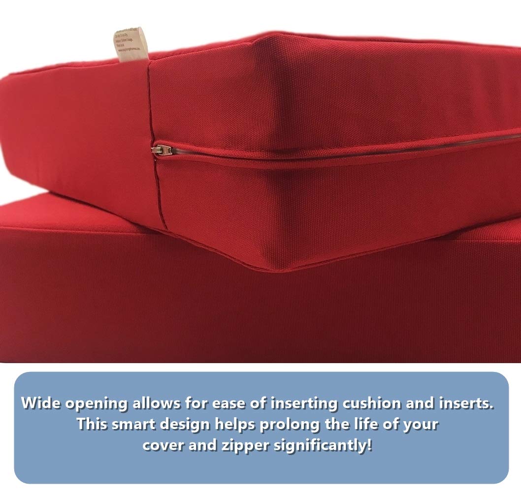 Waterproof UV-Resistant Patio Chair Cushion Covers - Indoor/Outdoor Use, Set of 4 (Lava Red, 22x20x4 Inches) - Perfect for Garden, Poolside, Deck, and Patio Furniture Protection