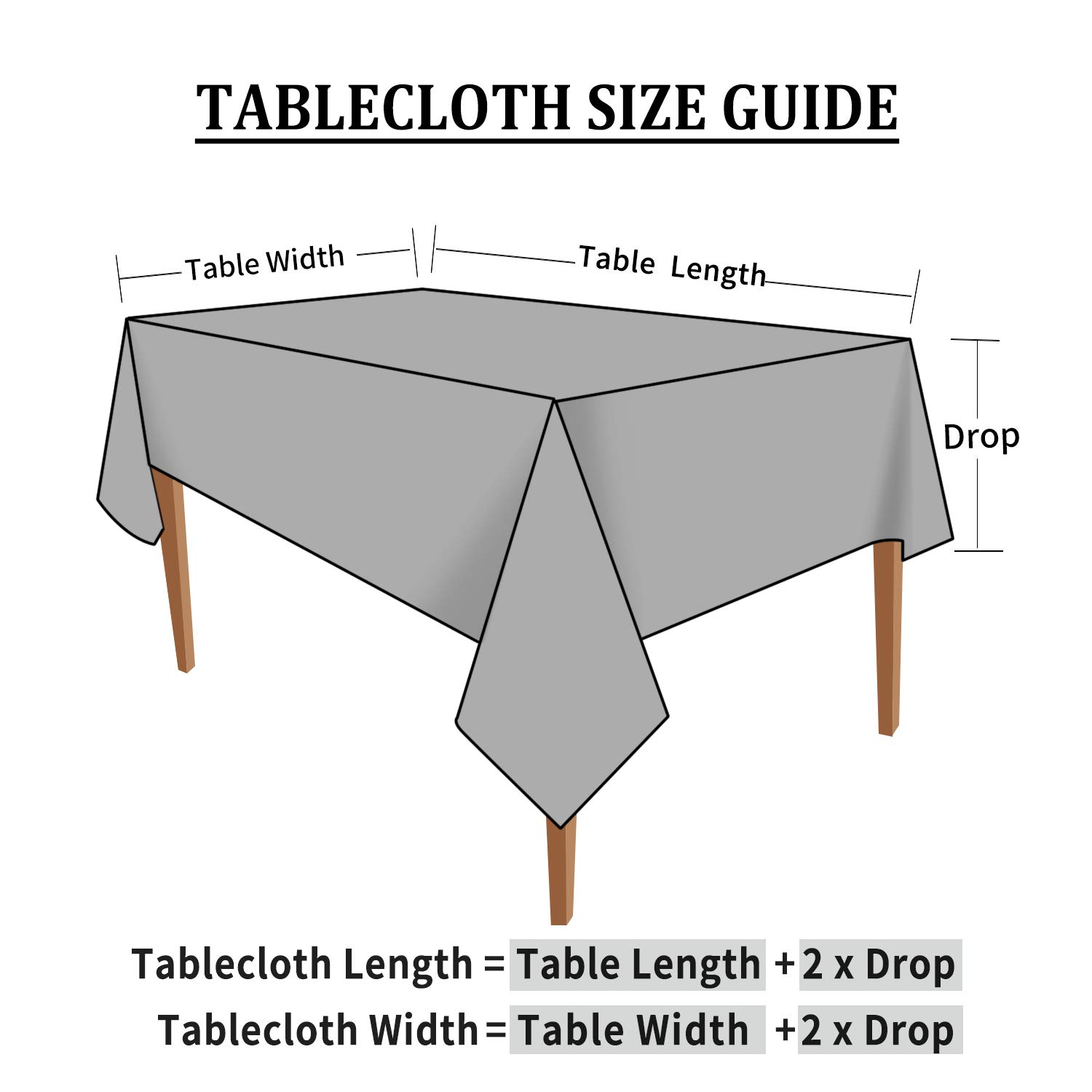 Smiry Waterproof Heavy Duty Vinyl Tablecloth - 60