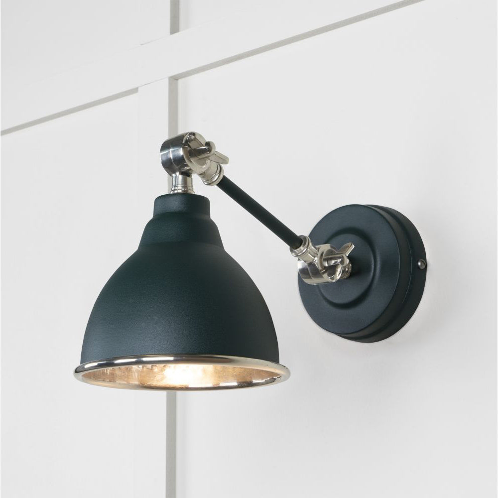 Hammered Nickel Brindley Wall Light - Vintage Industrial Sconce in Multiple Finishes - Perfect for Bedroom, Living Room & Hallway Lighting