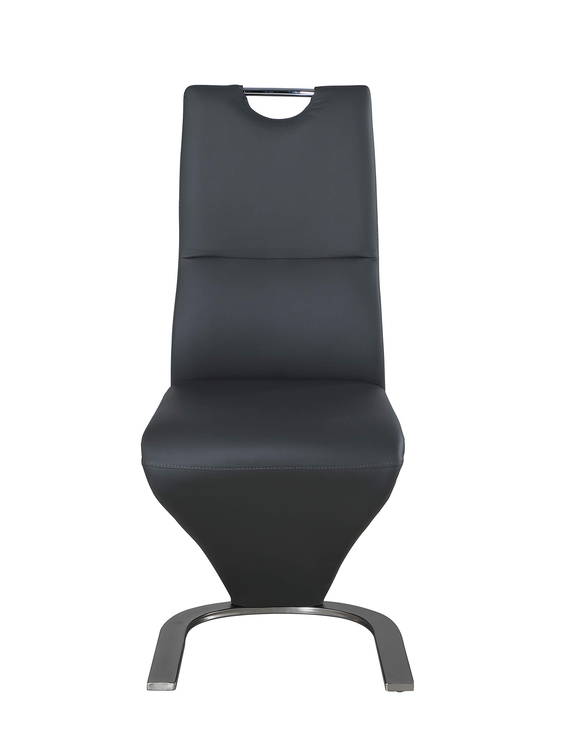 Milan Sully Handle Back Side Chair Set of 2 - Gray Upholstered Dining Chairs for Kitchen, Dining Room, or Office - Comfortable & Stylish Seating Solution
