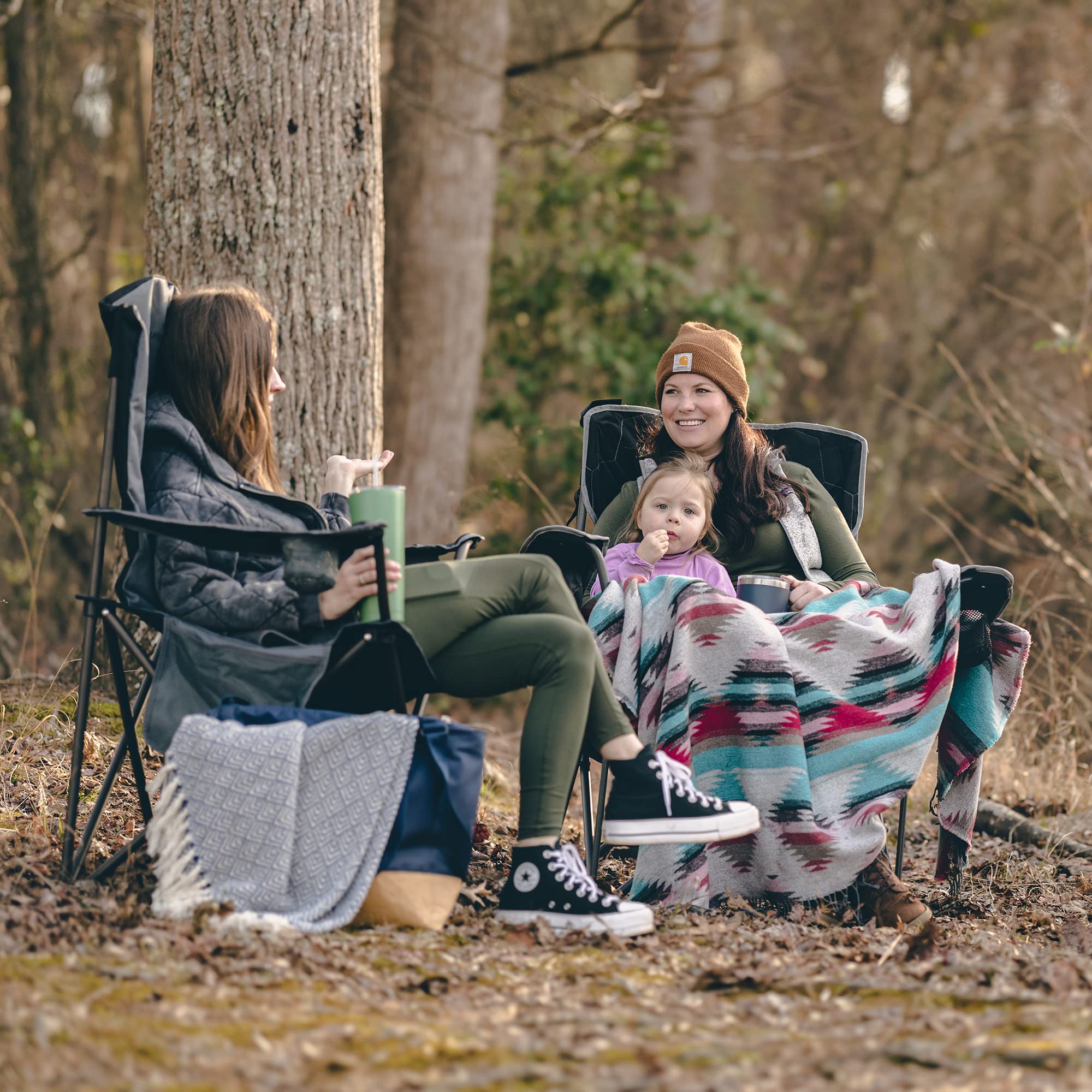 **SUNNYFEEL XXL Oversized Camping Chair Heavy Duty 500 LBS Capacity - Portable Folding Chair with Padded Seat, Armrests, Cup Holder & Storage Pocket - Perfect for Big & Tall Adults Over 6'4 - Ideal for Outdoor, Travel, Picnic, Camping, Beach, Sports Events & Backyard Relaxation**
