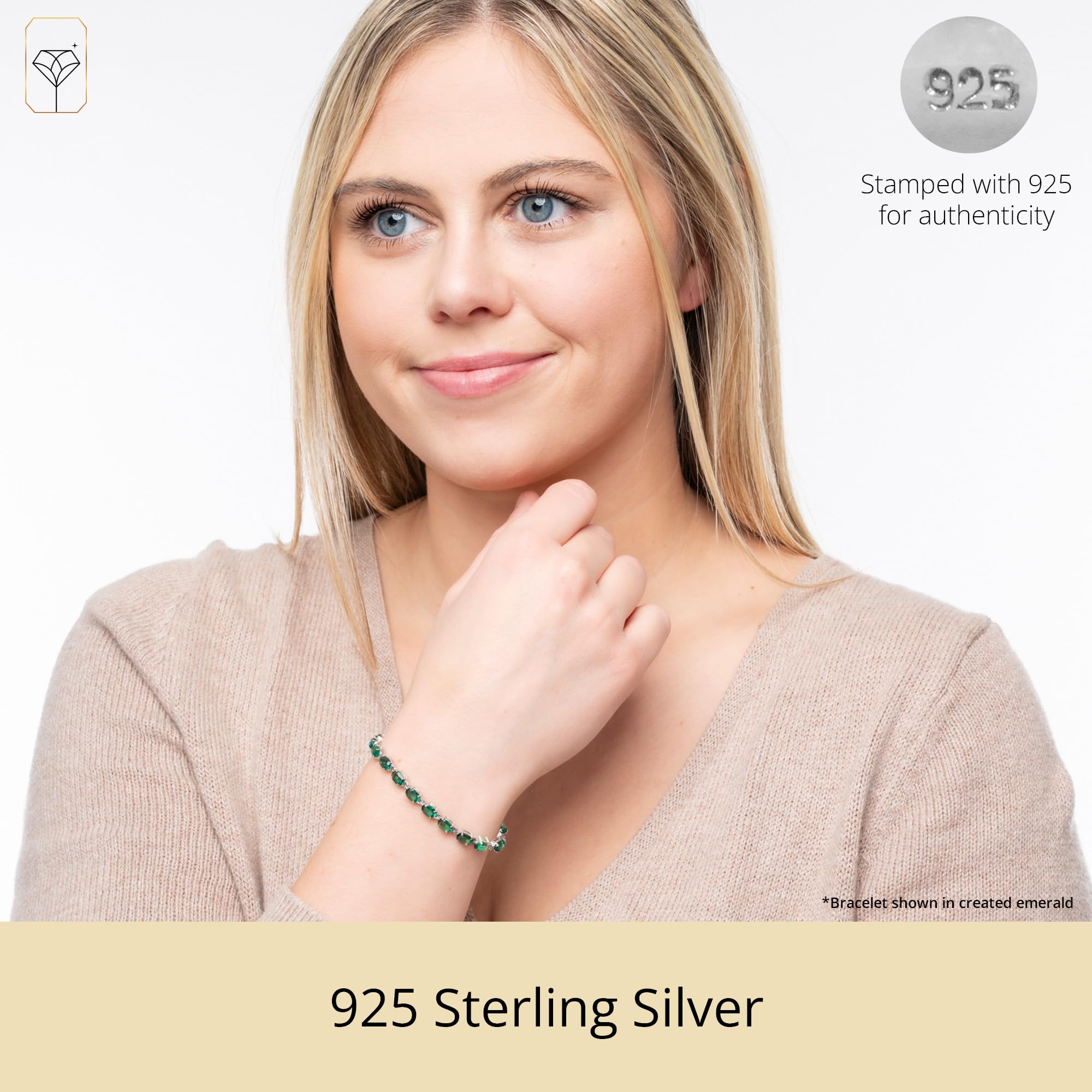 MAX & STONE 925 Sterling Silver Tennis Birthstone Bracelet for Women - Elegant Stackable Jewelry for Birthdays, Anniversaries & Everyday Wear