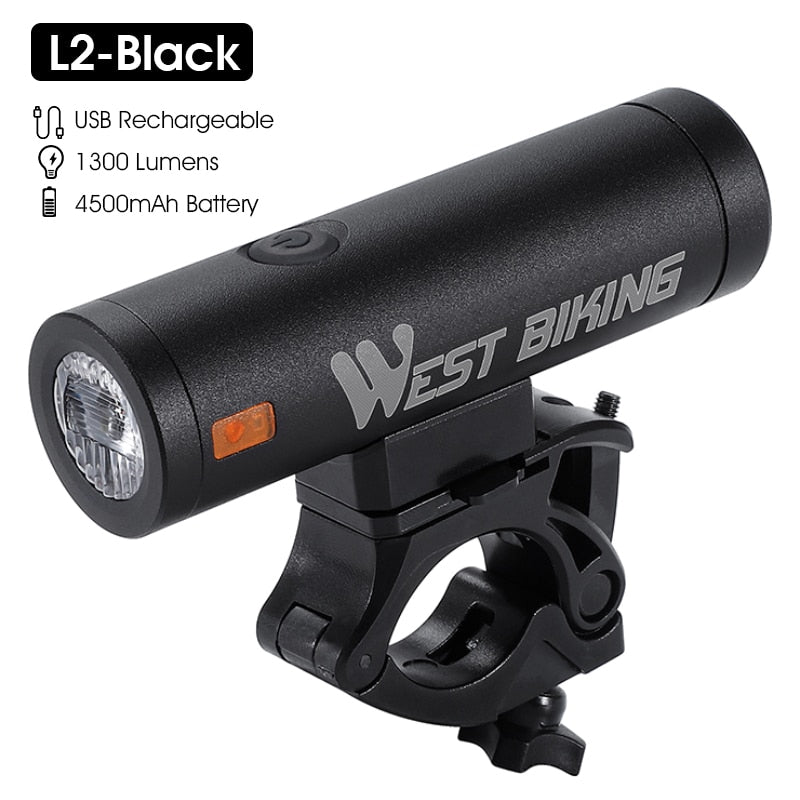 4500mAh USB Rechargeable Bike Light - 1300LM Super Bright LED Bicycle Headlight, Waterproof Cycling Flashlight for Night Riding & Mountain Biking | Perfect for Commuting, Trail Adventures & Road Safety
