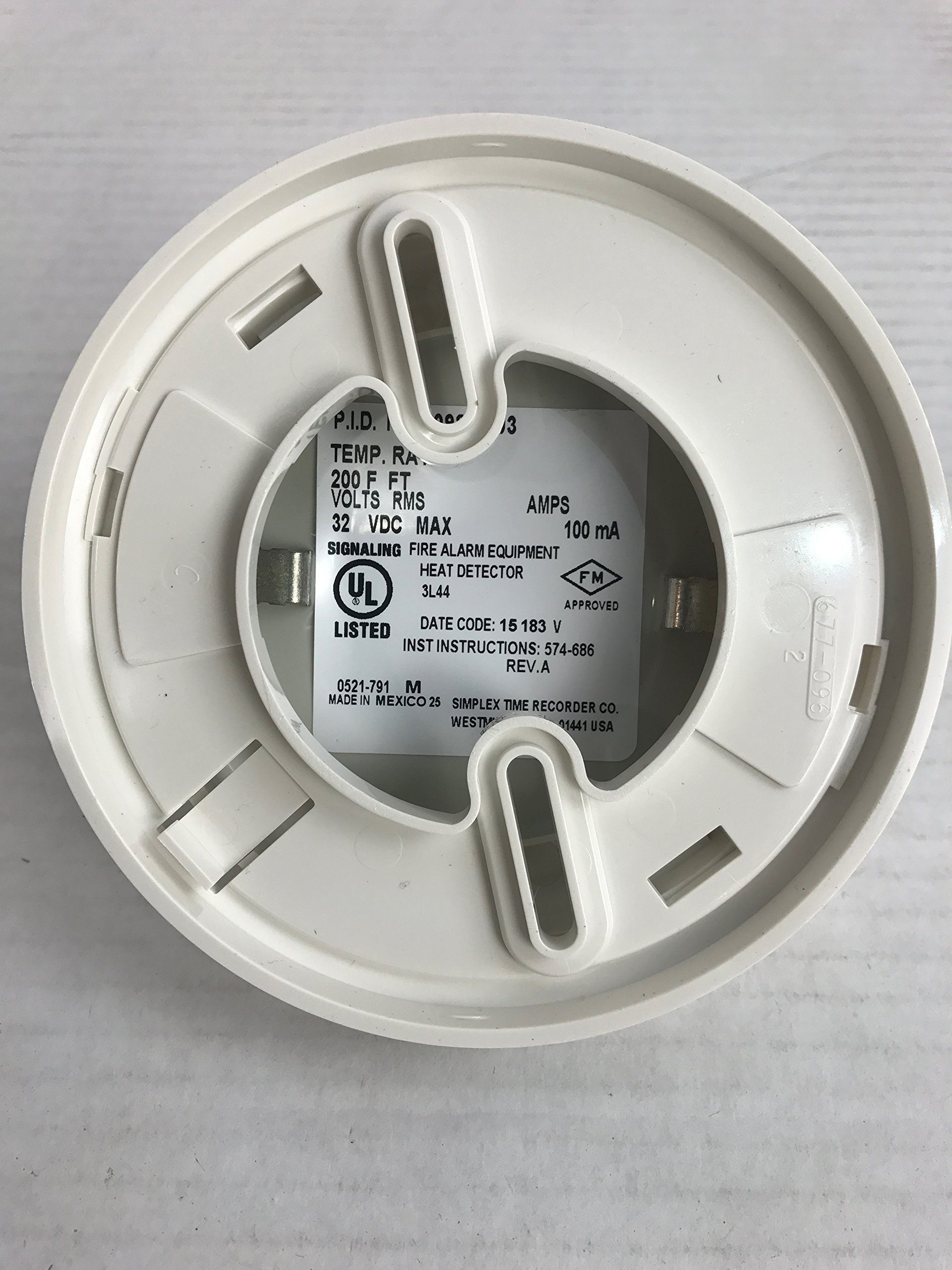 Simplex 4098-9403 Heat Detector 200°F - Fire Alarm System for Home & Commercial Safety - Ideal for Kitchens, Garages, and Industrial Areas
