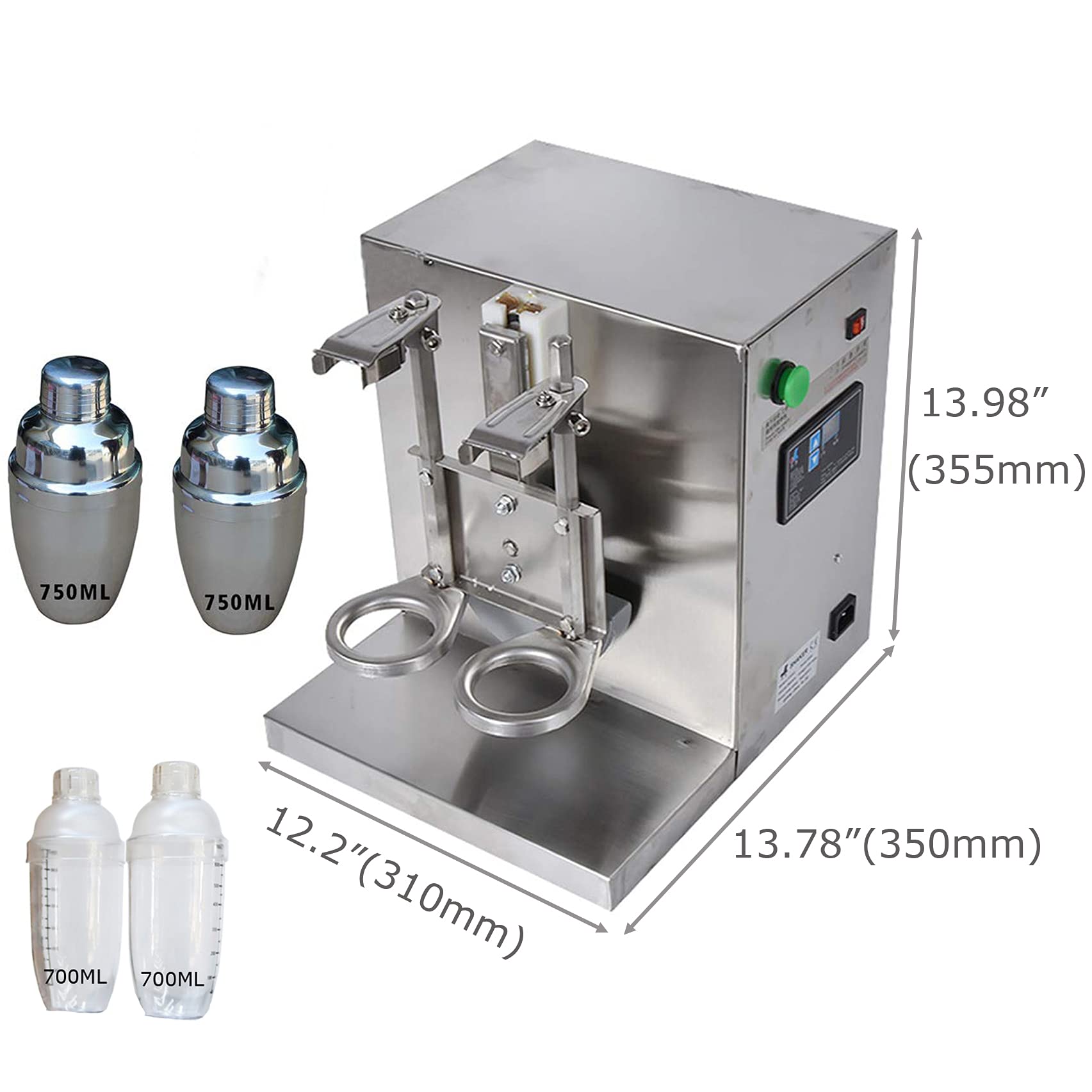 INTSUPERMAI Electric Bubble Boba Milk Tea Shaker - Double Cup Commercial Tea Mixer with 1-120s Timer, 110V for Milk Tea, Juice & Cocktail Mixing - Perfect for Tea Shops, Cafes & Home Bar Use