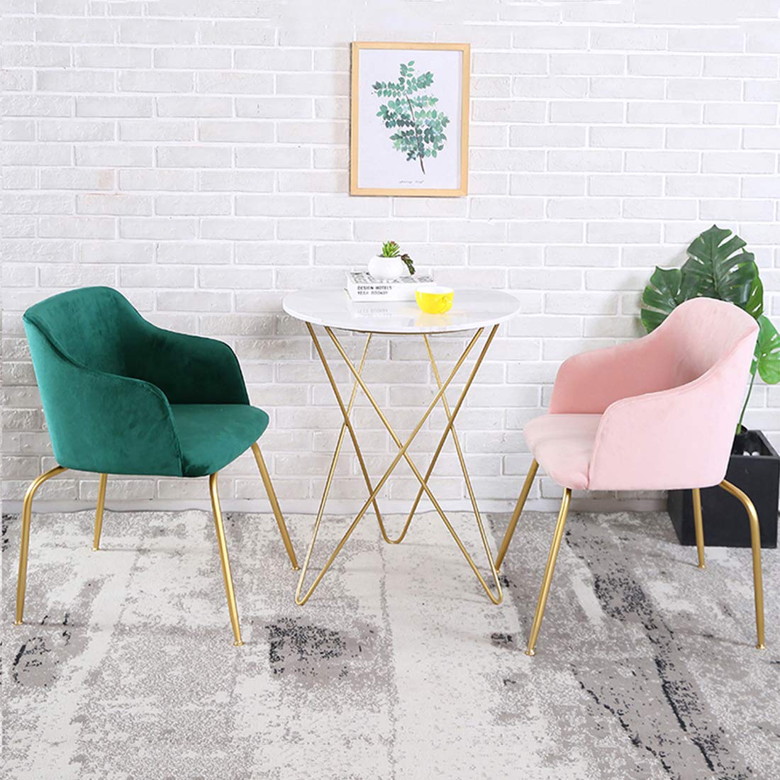 Nordic Iron Restaurant Sofa Chair - Comfortable Fabric Dining Chair for Home, Office, Cafe & Salon | Modern Design Living Room, Study Room & Makeup Chair for Relaxation & Leisure